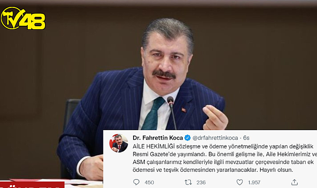 Bakan Koca Açıkladı: Aile Hekimlerinin ve Asm Çalışanlarının Taban Maaşı Arttı