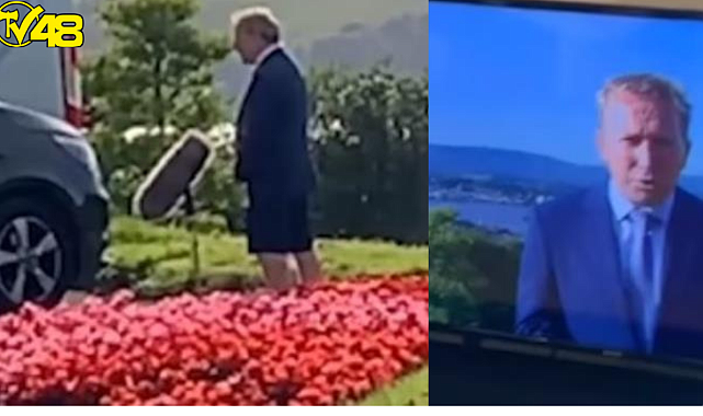 BBC muhabiri ceket ve şortla canlı yayın yaparken komşusuna yakalandı