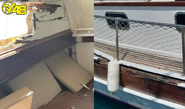 Bodrum&#039;da Çarpışan Tur Teknesi Yolculara Korku Dolu Anlar Yaşattı