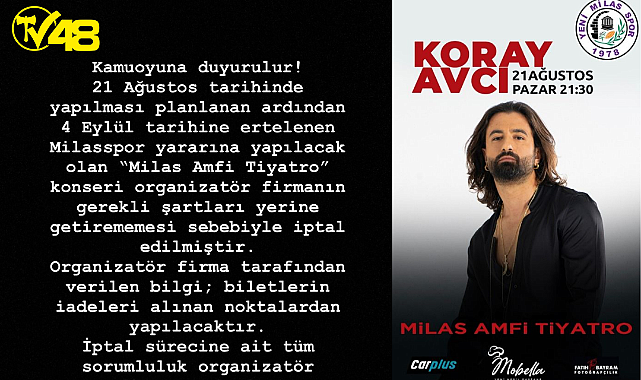Koray Avcı Konseri İptal Edildi !