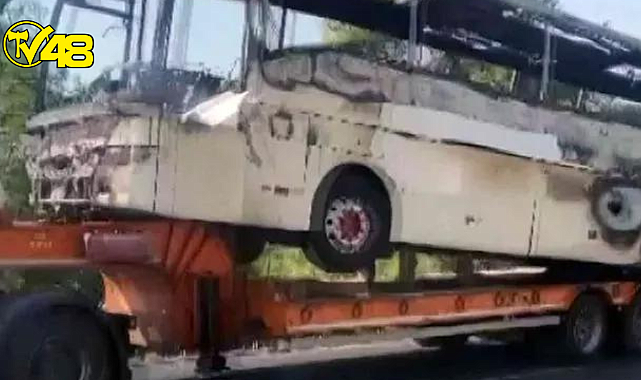Muğla&#039;da Yolcu Otobüsü Yandı Son Anda Faciadan dönüldü! 
