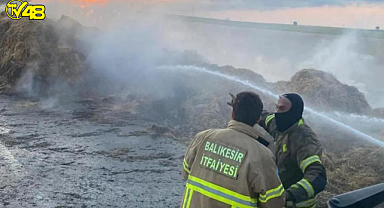 Saman yüklü tır alev alev yandı