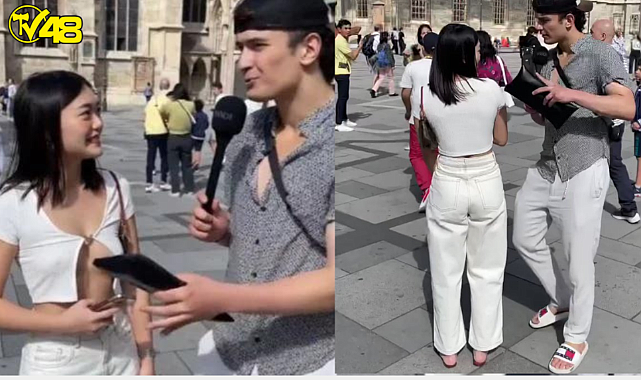 Avrupa&#039;daki gurbetçinin, sokak röportajında yabancı kadına, giyimi üzerinden sarf ettiği sözler polisi harekete geçirdi