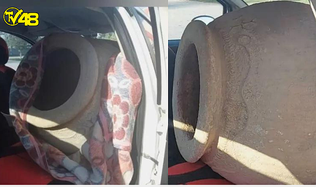 Bizans’ın 11 asırlık Pithos Küpünü battaniyeye sarıp kaçırmaya çalıştılar