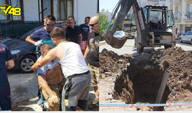 Datça&#039;da altyapı çalışmaları sırasında iki işçi göçük altında kaldı
