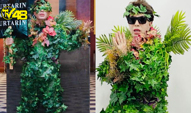 Doğaya dikkat çekmek isterken dikkatleri kıyafetine çeken Yılmaz Morgül&#039;ün kıyafeti ödül törenine damgasını vurdu