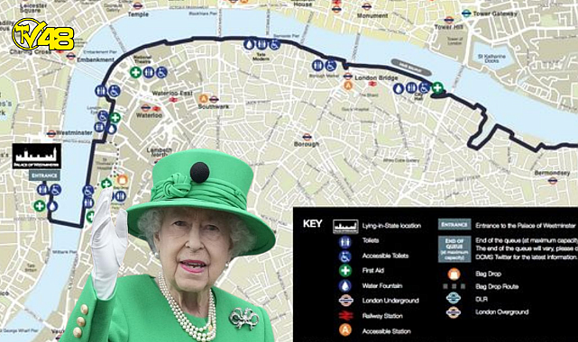 Kraliçe&#039;nin Tabutunu Görmek İçin Sıraya Girin: Tüm Sorularınız Harita İle Açıklandı