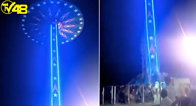 LUNAPARKTA DÖNEN SALINCAK BİR ANDA YERE ÇAKILDI!