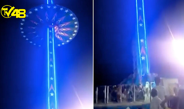 LUNAPARKTA DÖNEN SALINCAK BİR ANDA YERE ÇAKILDI!