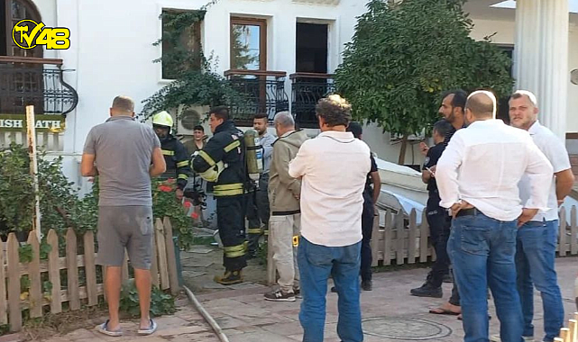 Bodrum&#039;da lüks bir otelde çıkan yangın vatandaşlara korku dolu anlar yaşattı
