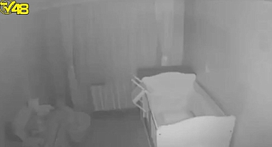 Osmaniye'deki depremin boyutu kameralara yansıdı: Bebek karyolası yerinden oynadı