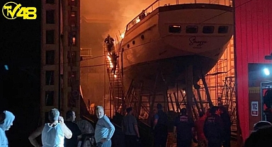 BODRUM'DA TERSANEDE ÇIKAN YANGINDA MİLYONLUK TEKNE KÜLE DÖNDÜ!