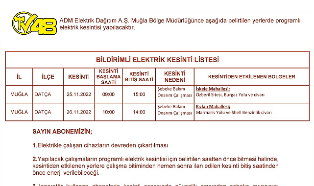 Bu Tarihlere Dikkat! Elektrik Kesintisi Yaşanacak