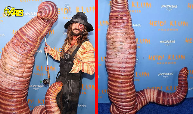 Cadılar Bayramı&#039;nın Kraliçesi Heidi Klum Partiye Solucan Olarak Katıldı!