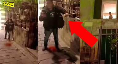 Sokakta gürültü yapan adamı evinin camından ok atarak öldürdü! Korkunç anlar kamerada