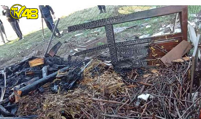 Bahçedeki odunlar tutuştu ev yanmaktan kurtuldu