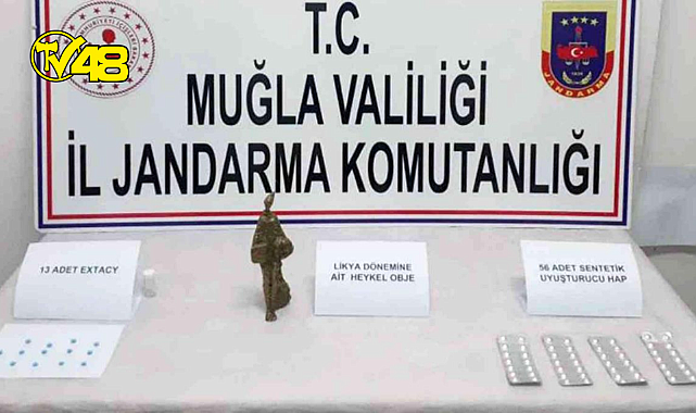 Dalaman&#039;da tarihi eser ve uyuşturucu operasyonu