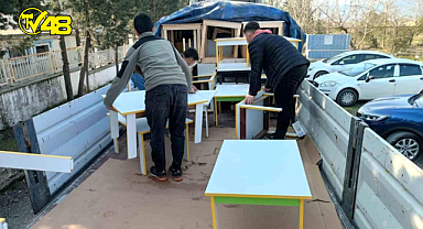 Köyceğiz'de üretilen masa ve tabureler yola çıktı