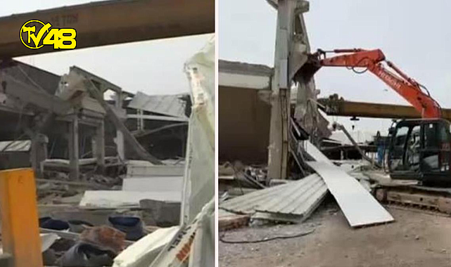 Kahramanmaraş&#039;taki depremde hasar alan metal fabrikası çöktü! 1 ölü, 4 yaralı