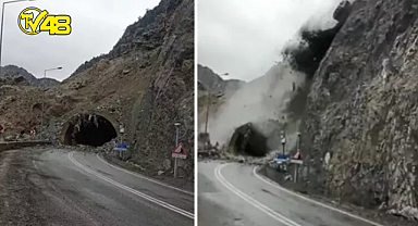 Artvin'de yaşanan heyelan anları kamerada