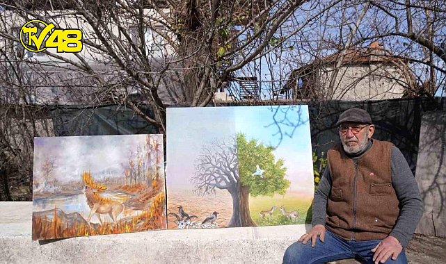 Muğla&#039;da ressam Başarır, satışa sunulan eserlerinin gelirini afetzedelere bağışlayacak