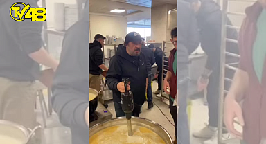 Şef Mehmet Yalçınkaya çorba kazanlarını depremzedeler için kaynattı