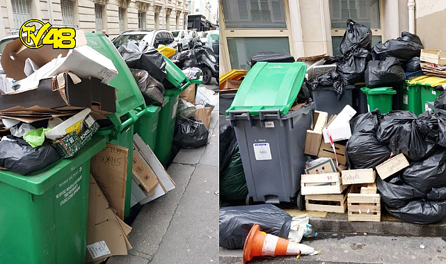 Paris&#039;te binlerce ton çöp birikti: Mezarda emeklilik istemiyoruz