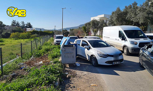 Bodrum&#039;da Polisten kaçarken çöp konteynerlerine çarptı