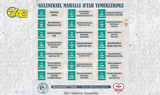 Milas Belediyesi’nin iftar yemekleri başlıyor!