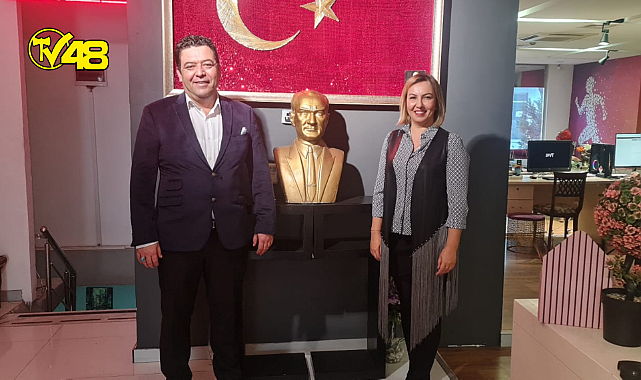 Muğla Milletvekili aday adayı Osman Gökmen&#039;den TV48 Yönetim Kurulu Başkanı Zahide Kuş&#039;a ziyaret