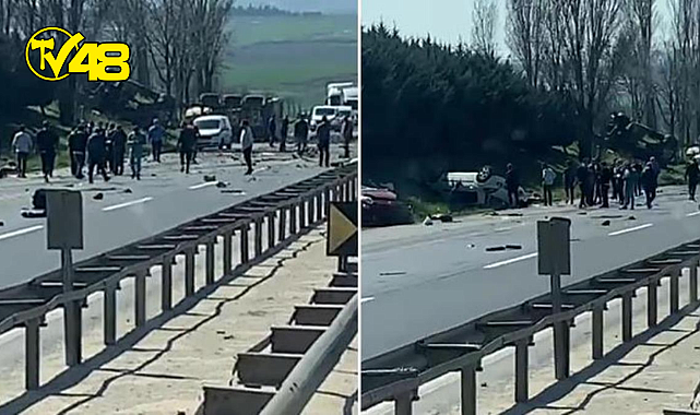 TEM Otoyolu üzerinde hafriyat kamyonu araçlara çarptı! Çok sayıda yaralı var