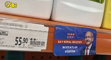 Market raflarında bu kez Kılıçdaroğlu etiketleri görüldü: "Sana söz, bu fiyatlar düşecek."