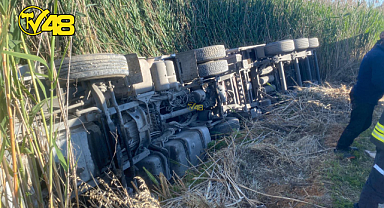 YAŞYER OVASINDA KAMYONET DEREYE UÇTU: 1 YARALI