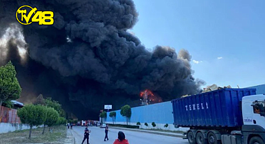 MANİSA'DA FABRİKA YANGINI