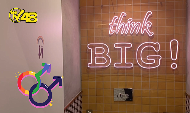 ŞİŞLİ&#039;DEKİ ALIŞVERİŞ MERKEZİNDE LGBT TUVALETİ BÜYÜK DİKKAT ÇEKTİ