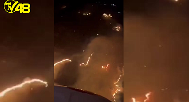 Gökçeada'da Çıkan Orman Yangınına Havadan ve Karadan Müdahaleler Devam Ediyor