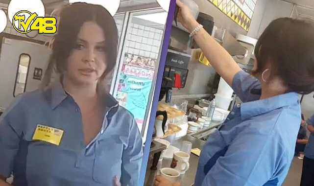 ÜNLÜ ŞARKICI LANA DEL REY GARSONLUK YAPARKEN GÖRÜNTÜLENDİ