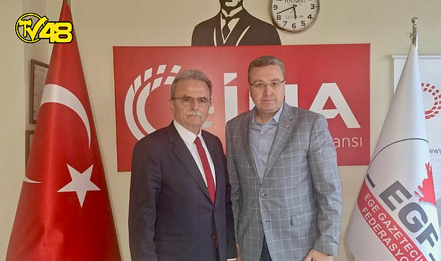 MUĞLA BÜYÜKŞEHİR BAŞKAN ADAY ADAYI GİRGİN&#039;DEN, MUĞLA BÜYÜKŞEHİR GAZETECİLER CEMİYETİ BAŞKANI CEM KAYTAN&#039;A  ZİYARET