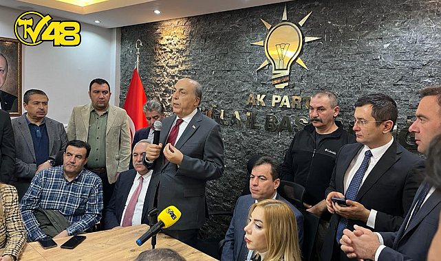 AK PARTİ MUĞLA BÜYÜKŞEHİR BELEDİYE BAŞKAN ADAYI AYDIN AYAYDIN, İL BİNASINDA AÇIKLAMADA BULUNUYOR