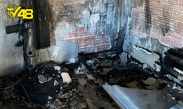 BODRUM DİRMİL MAHALLESİNDE EV YANGINI