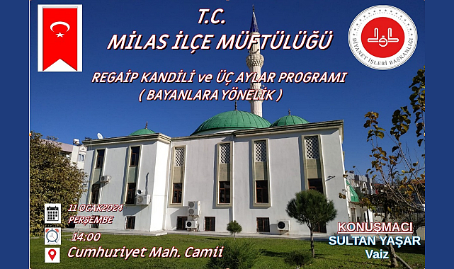 İLÇE MÜFTÜLÜĞÜNDEN REGAİP KANDİLİ MESAJI