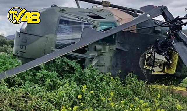 İZMİR&#039;DE ASKERİ HELİKOPTER KIRIMA UĞRADI