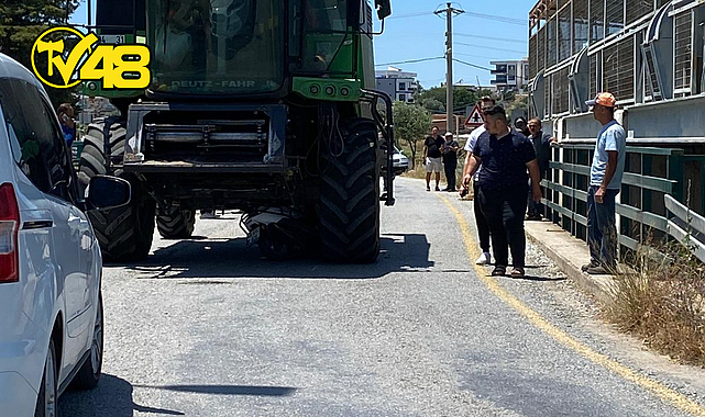 BİÇERDÖVERİN ALTINA GİRDİ, HASTANEYE KALDIRILDI