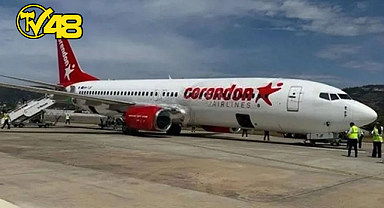 BİR UÇAK DAHA GÖVDESİ ÜZERİNE İNDİ