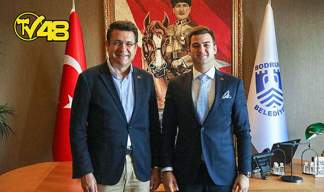 CUMHUR İTTİFAKI BAŞKAN ADAYI TOSUN YENİ SEÇİLEN BODRUM BELEDİYE BAŞKANI MANDALİNCİ&#039;Yİ MAKAMINDA ZİYARET ETTİ