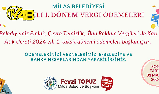 VERGİ ÖDEMELERİNDE SON TARİH 31 MAYIS