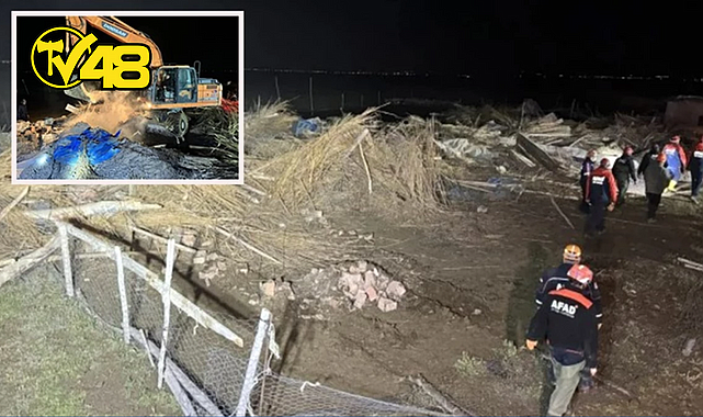 YAĞIŞ NEDENİYLE AĞIL ÇÖKTÜ, 50 KÜÇÜKBAŞ HAYVAN TELEF OLDU