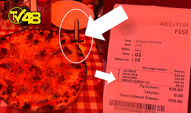 BODRUM&#039;DA PİZZAYI BİLE KESMEDEN SERVİS ÜCRETİ ALAN RESTORAN MÜŞTERİLERİN TEPKİSİNİ ÇEKTİ