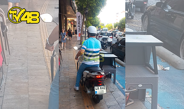 MİLAS SOKAKLARININ KALDIRIMLARI MOTORSİKLETLERİN İŞGALİ ALTINDA