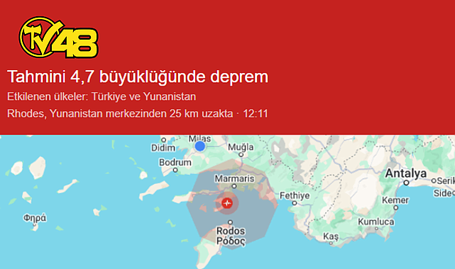 SON DAKİKA... MUĞLA&#039;DA DEPREM!
